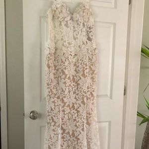 Mignon unique strapless corset mermaid gown
